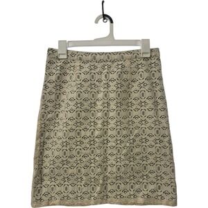Anthropologie Edme & Esyllte Lace Skirt Green Lined Pencil Skirt Size 8 Romantic